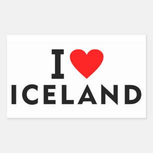 I love Iceland country like heart travel tourism s Rectangular Sticker