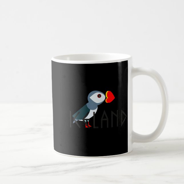 I Love Iceland Puffin Icelandic Gift  Coffee Mug (Right)