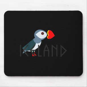 I Love Iceland Puffin Icelandic Gift Mouse Mat