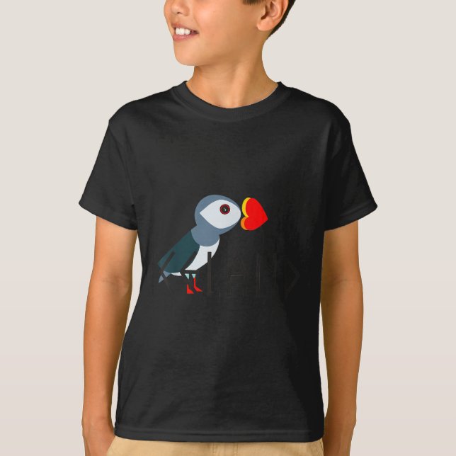I Love Iceland Puffin Icelandic Gift  T-Shirt (Front)