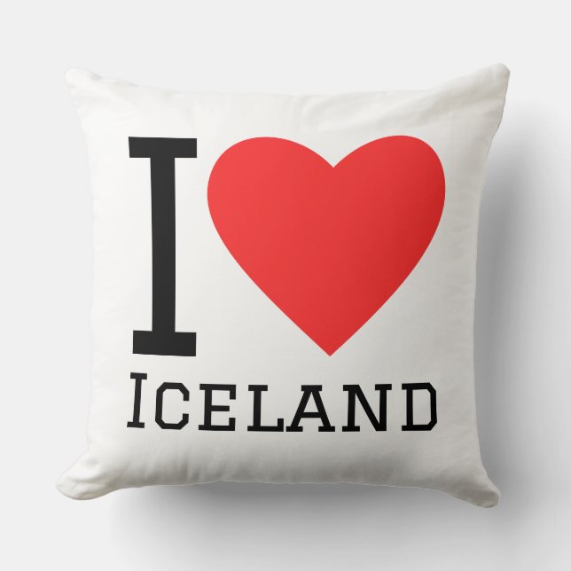I love iceland square sticker cushion (Front)
