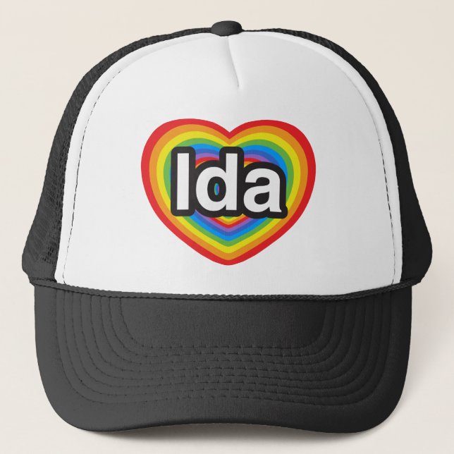 I love Ida. I love you Ida. Heart Trucker Hat (Front)