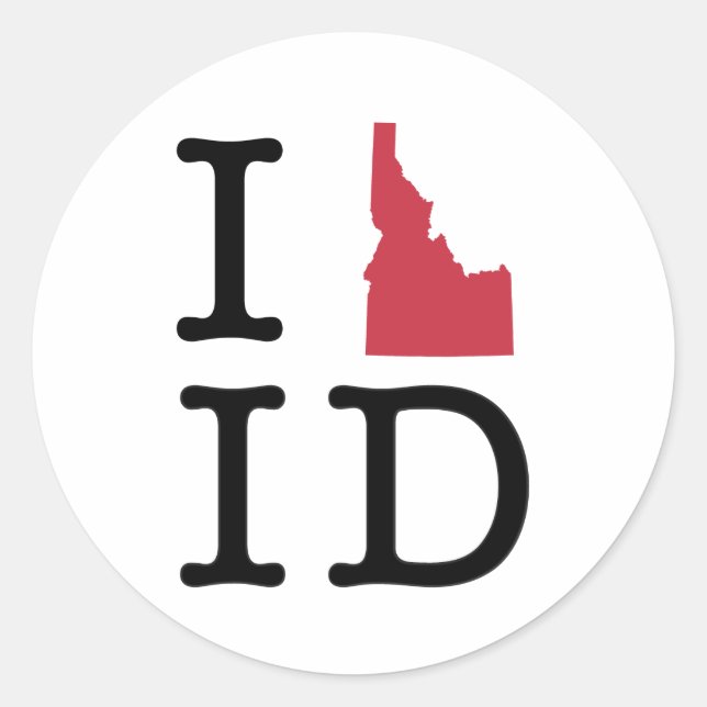 I Love Idaho Classic Round Sticker (Front)