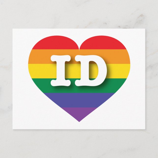 I Love Idaho Rainbow Heart Postcard (Front)