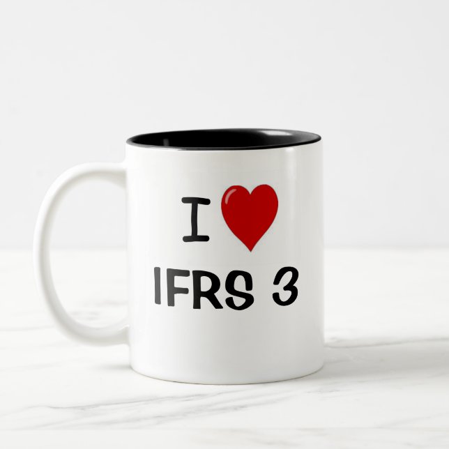 I Love IFRS 3 Business Combinations Quote Two-Tone Coffee Mug (Left)