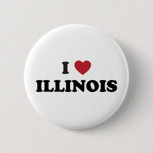 I Love Illinois 6 Cm Round Badge