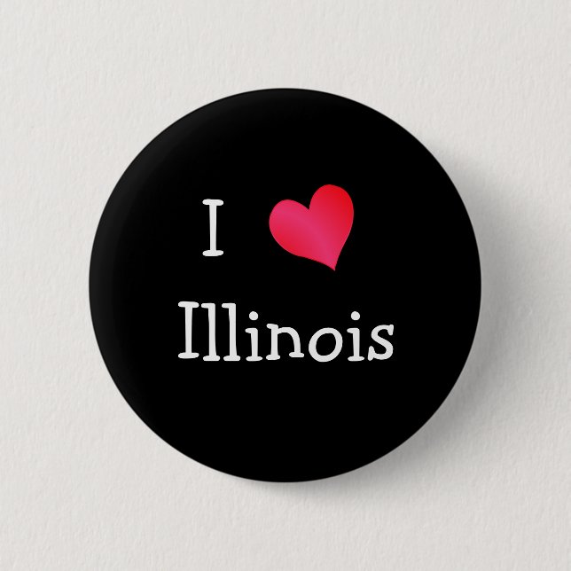 I Love Illinois 6 Cm Round Badge (Front)