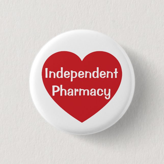 I Love Independant Pharmacy button (Front)