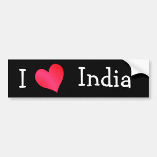 I Love India Bumper Sticker