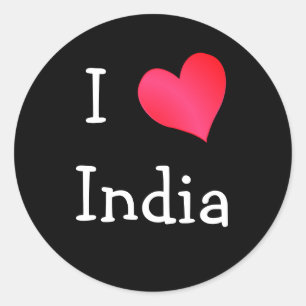 I Love India Classic Round Sticker