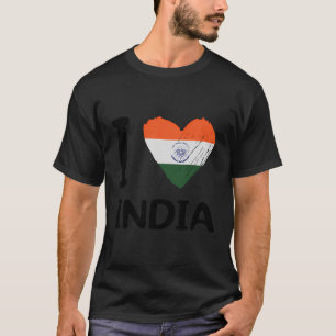 I Love India Heart Indian Flag Patriotic Independe T-Shirt