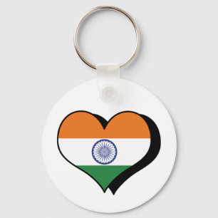 I Love India Keychain