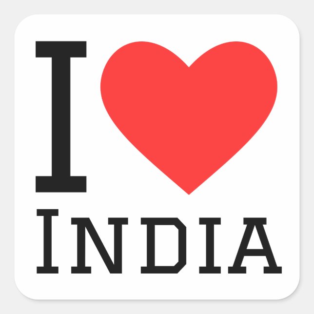 I love India  Square Sticker (Front)