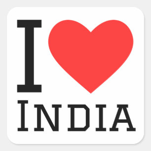 I love India Square Sticker