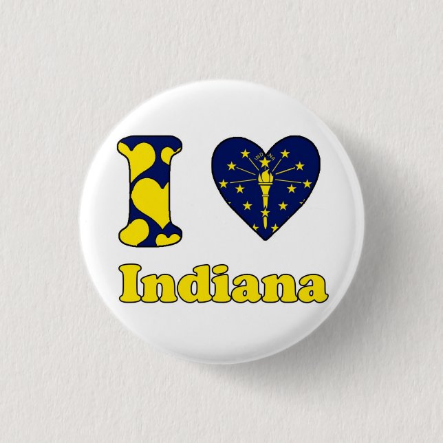 I love Indiana 3 Cm Round Badge (Front)
