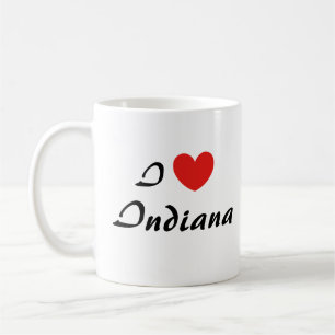 I Love Indiana Heart Typography Coffee Mug