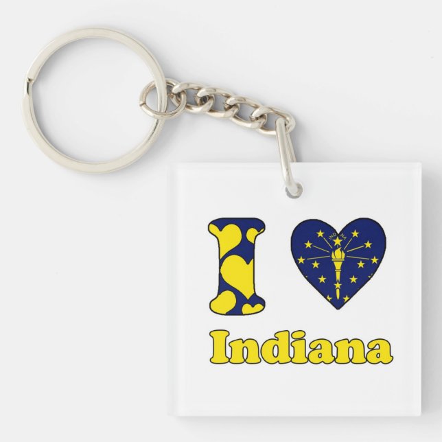 I love Indiana Key Ring (Front)