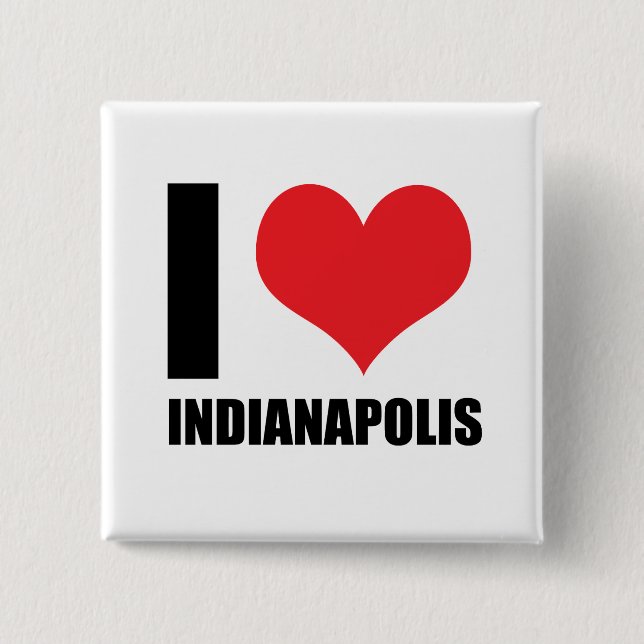 I love Indianapolis  15 Cm Square Badge (Front)