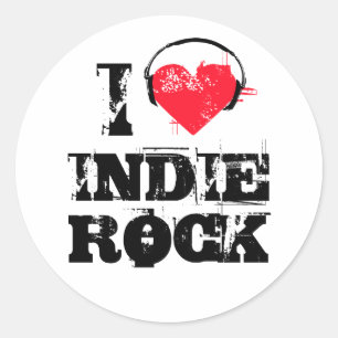 I love indie rock classic round sticker