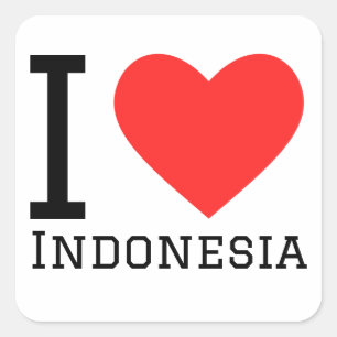 I love Indonesia Square Sticker