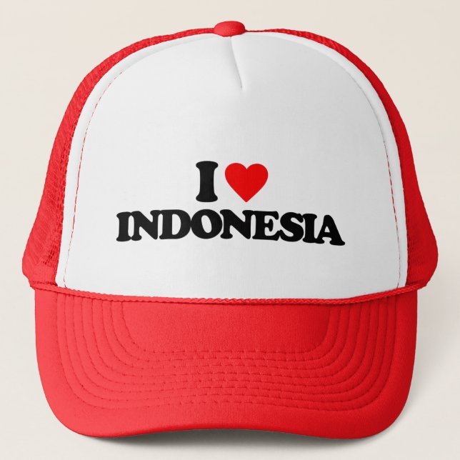 I LOVE INDONESIA TRUCKER HAT (Front)