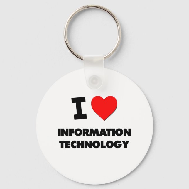 I Love Information Technology Key Ring (Front)