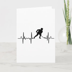 I Love Inline Hockey Cardiogram Card
