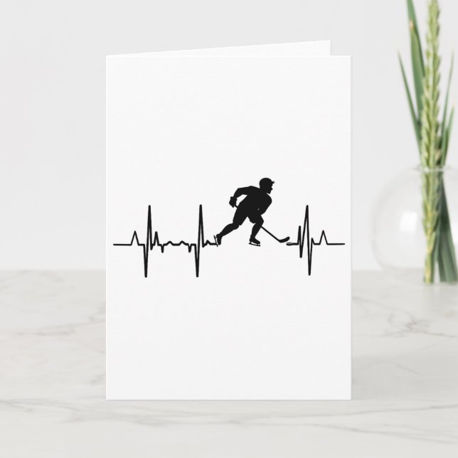 I Love Inline Hockey Cardiogram  Card (Front)