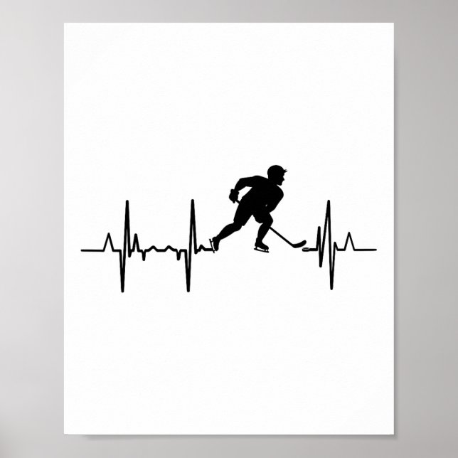 I Love Inline Hockey Cardiogram  Poster (Front)