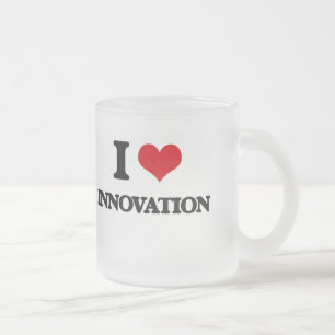 I Love Innovation Frosted Glass Coffee Mug