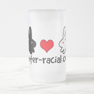 I Love Inter-racial Couples Frosted Glass Beer Mug
