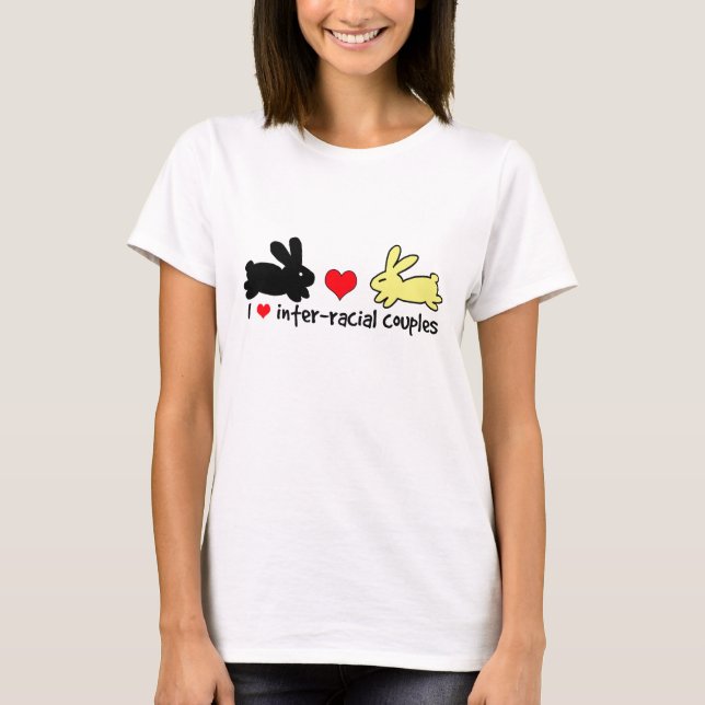 I Love Inter-racial Couples - yellow and black T-Shirt (Front)