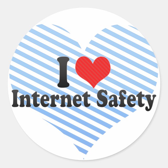 I Love Internet Safety Classic Round Sticker (Front)