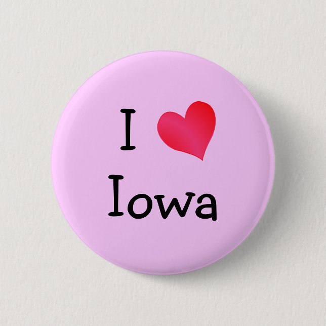 I Love Iowa 6 Cm Round Badge (Front)
