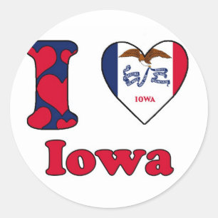 I love Iowa Classic Round Sticker