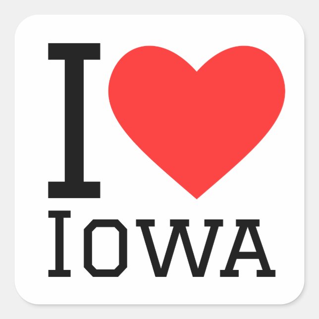 I love Iowa  Square Sticker (Front)