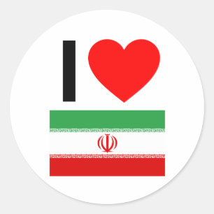 i love iran classic round sticker
