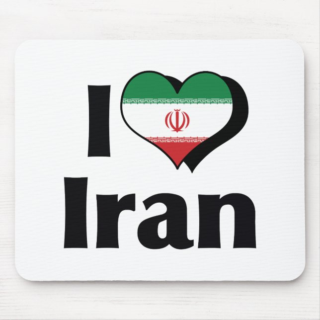 I Love Iran Flag Mouse Mat (Front)