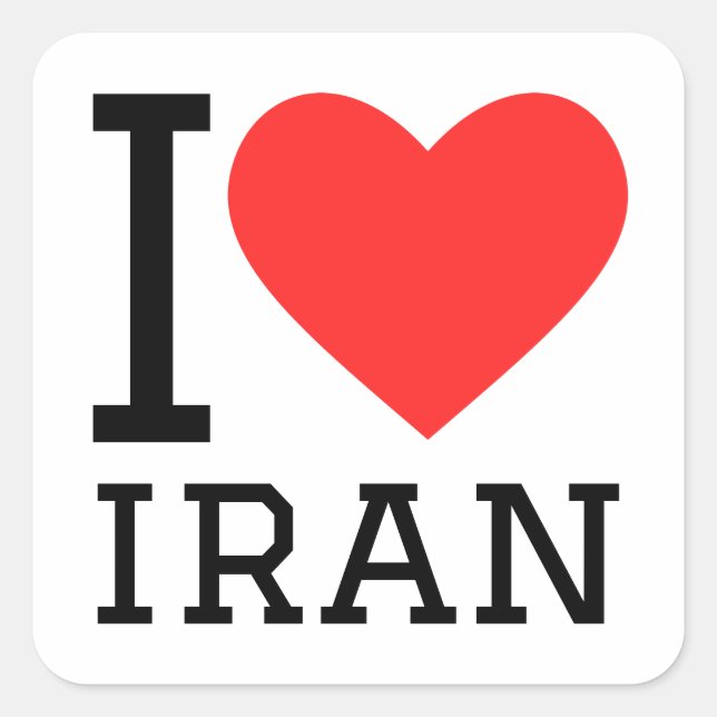 I love iran square sticker (Front)