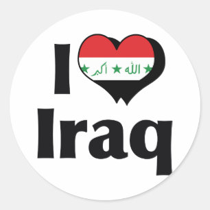 I Love Iraq Flag Classic Round Sticker