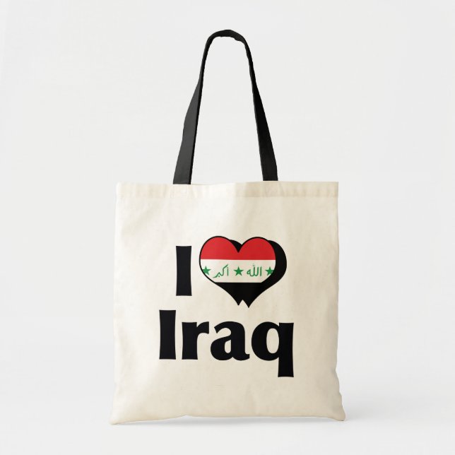 I Love Iraq Flag Tote Bag (Front)