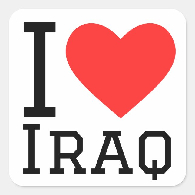 I love iraq  square sticker (Front)
