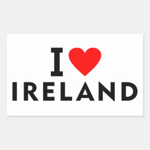I love Ireland country like heart travel tourism i Rectangular Sticker