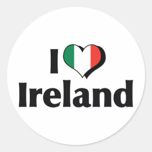 I Love Ireland Flag Classic Round Sticker