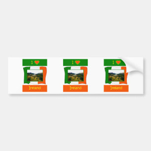 I love Ireland Flag Kerry Ireland WhiteBackground3 Bumper Sticker