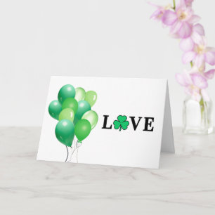 I LOVE Ireland Green Balloon Modern Elegant Card