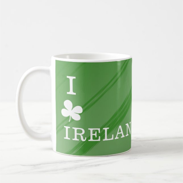 I love Ireland Green Pattern Coffee Mug (Left)