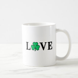 I Love Ireland Shamrock Clover Leaf Simple Elegant Coffee Mug
