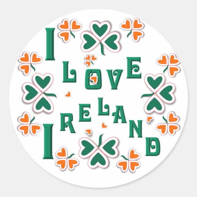 I LOVE IRELAND  ~ Stickers (Front)