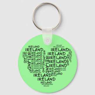 I Love Ireland With All My Heart (Symbolic Words) Key Ring